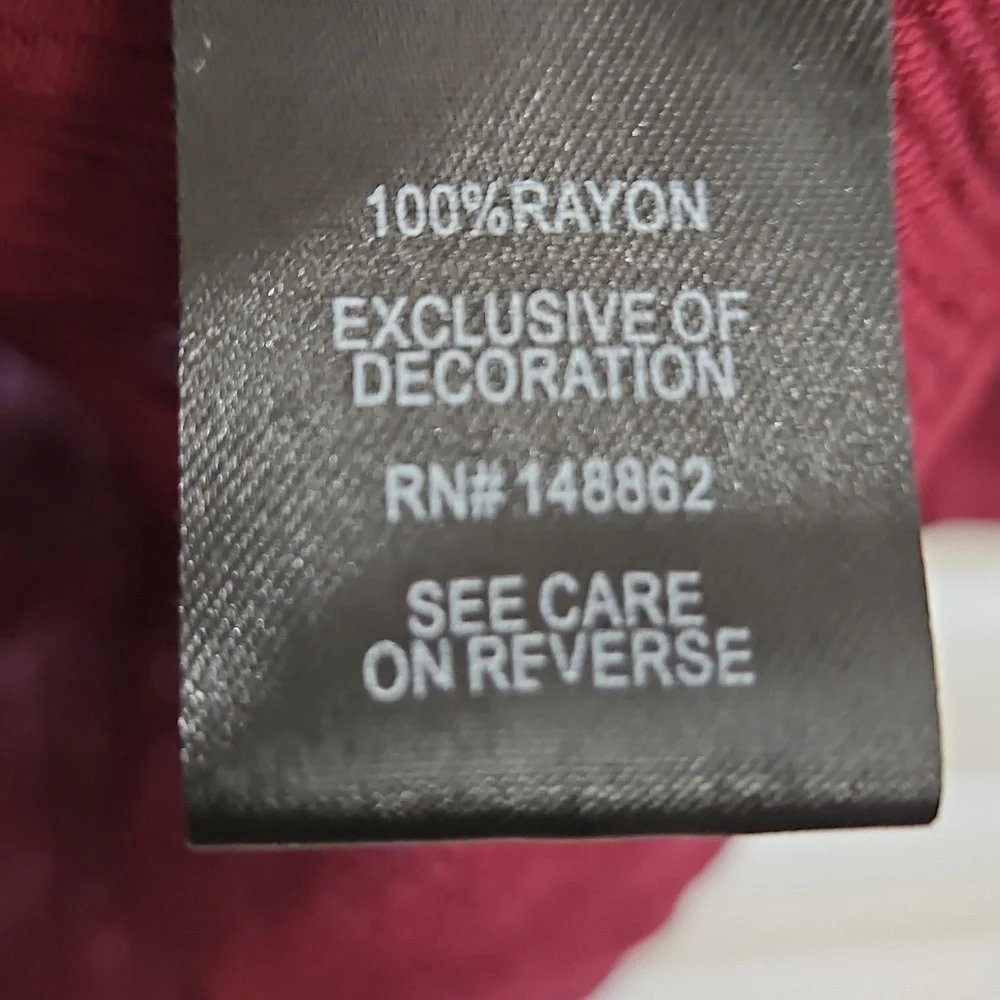 Torrid Burgundy Boho Style Gauzy Womens Top Sz 2 (2X)